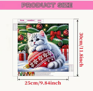 Preview: Diamond Painting  Weihnachtskatze